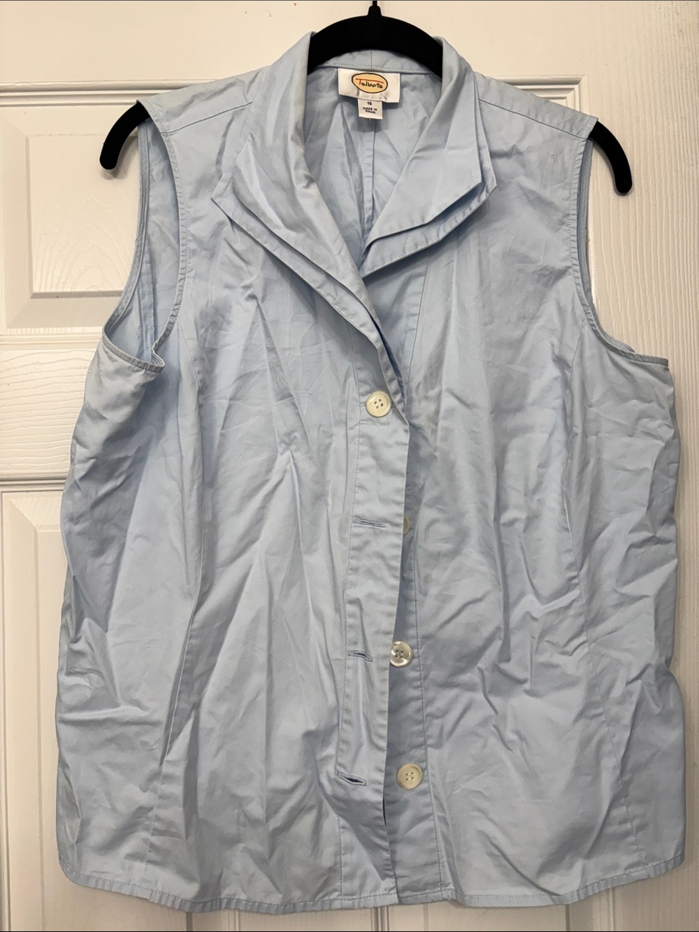 Talbots Light Blue Sleeveless Button-Down Shirt